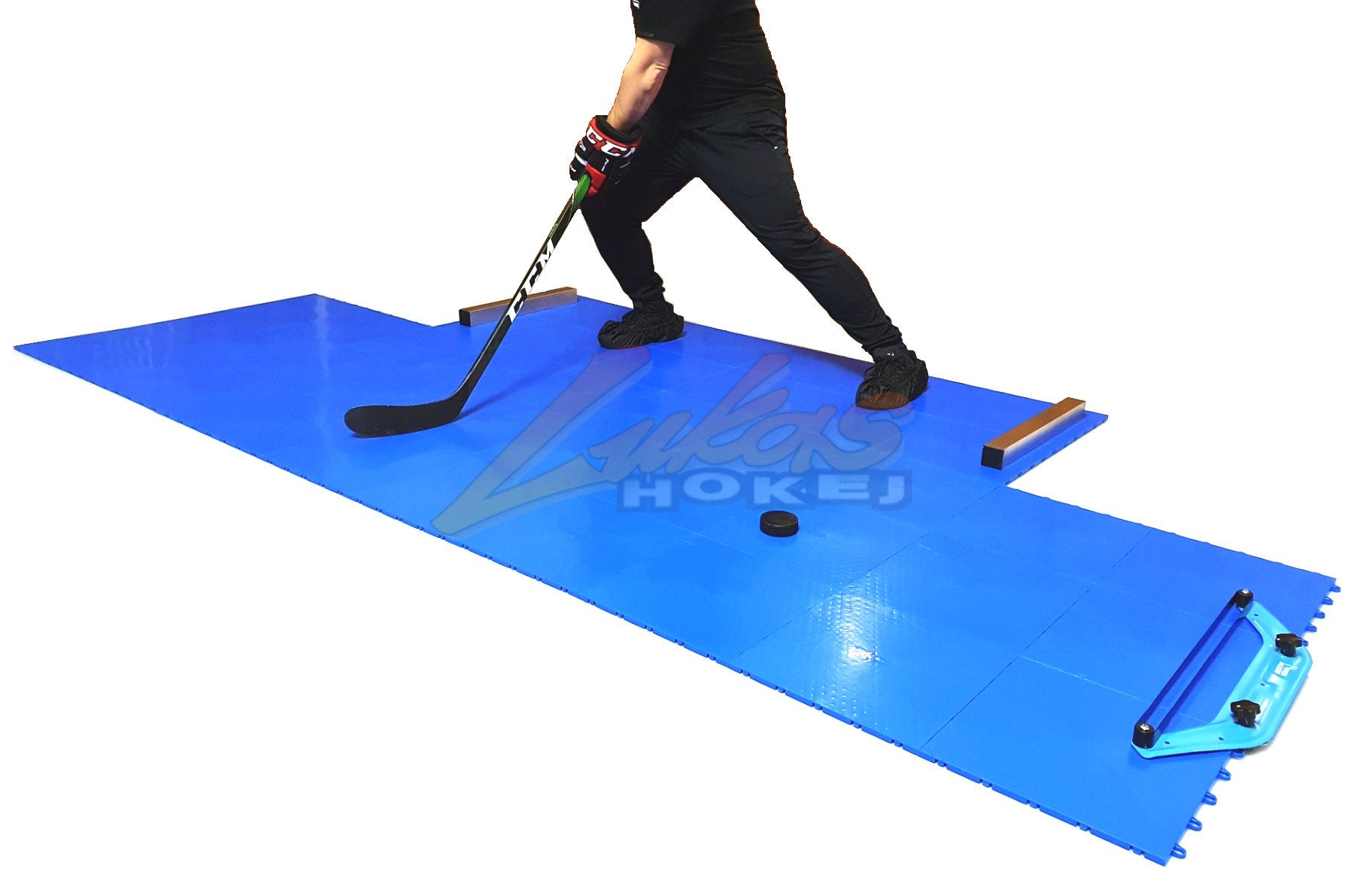 Trenažér bruslení Slideboard 200cm x 66cm + stickhandling plocha 330cm x 100cm